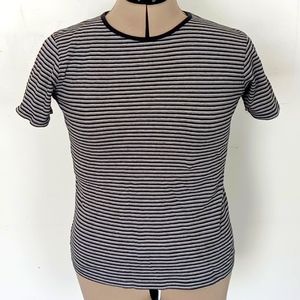 Black and Grey Striped Women's Top